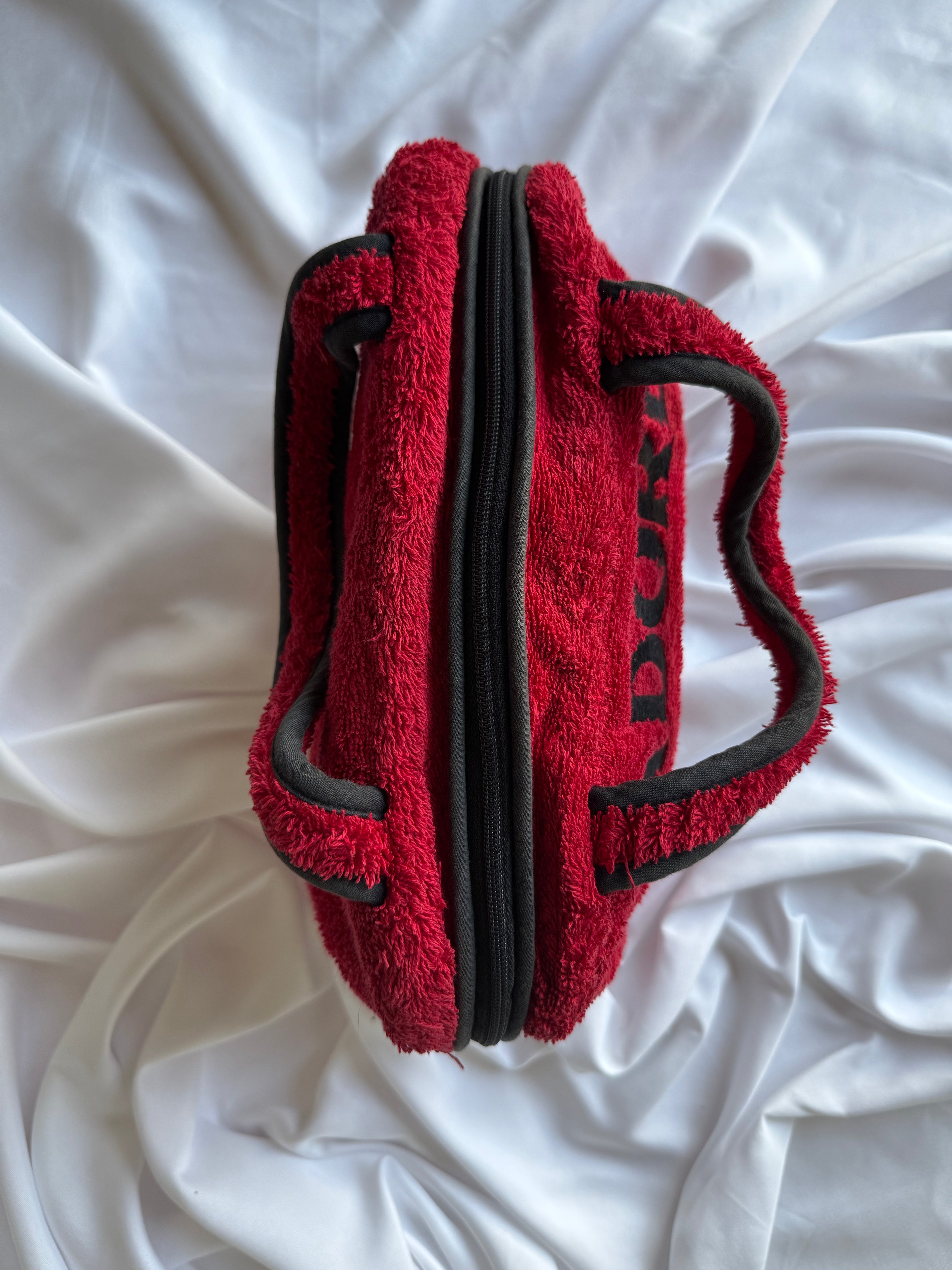 RED DIOR TERRY CLOTH BAG
