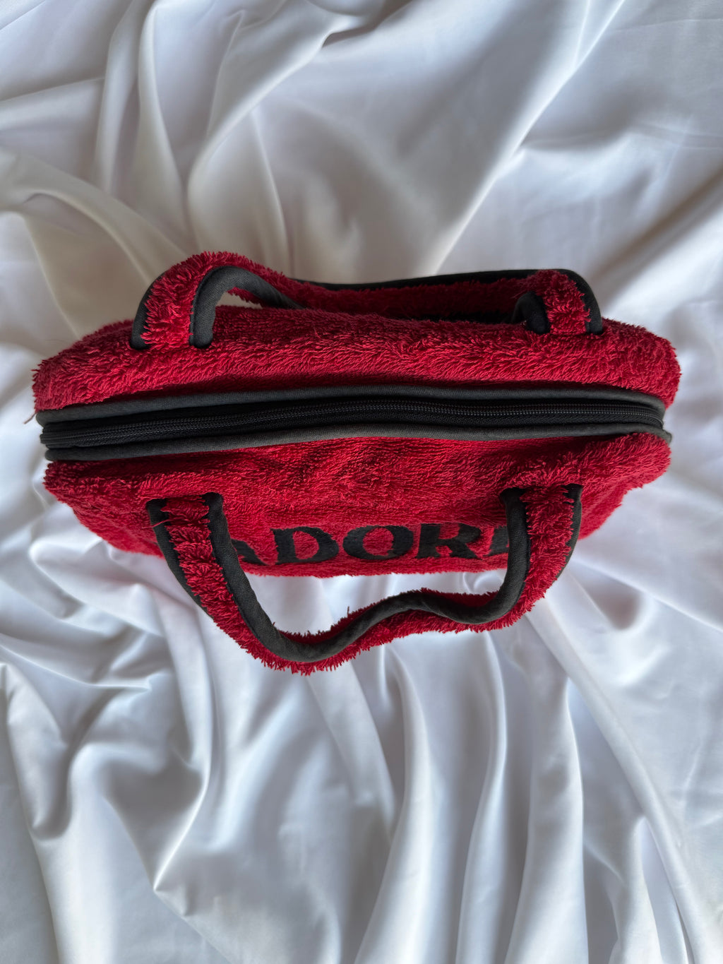 RED DIOR TERRY CLOTH BAG