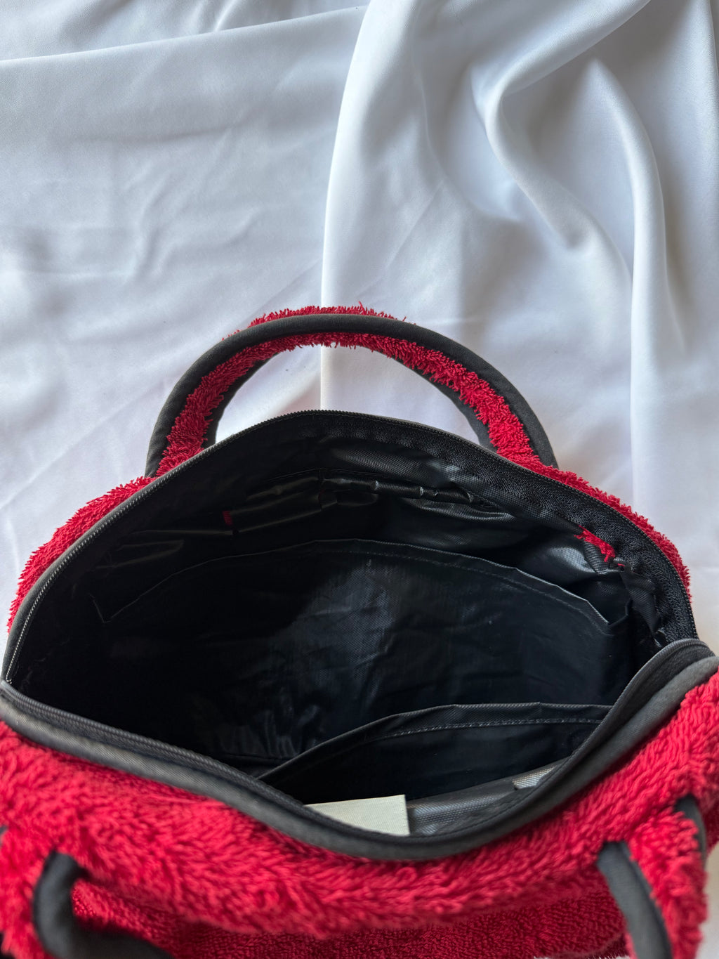 RED DIOR TERRY CLOTH BAG