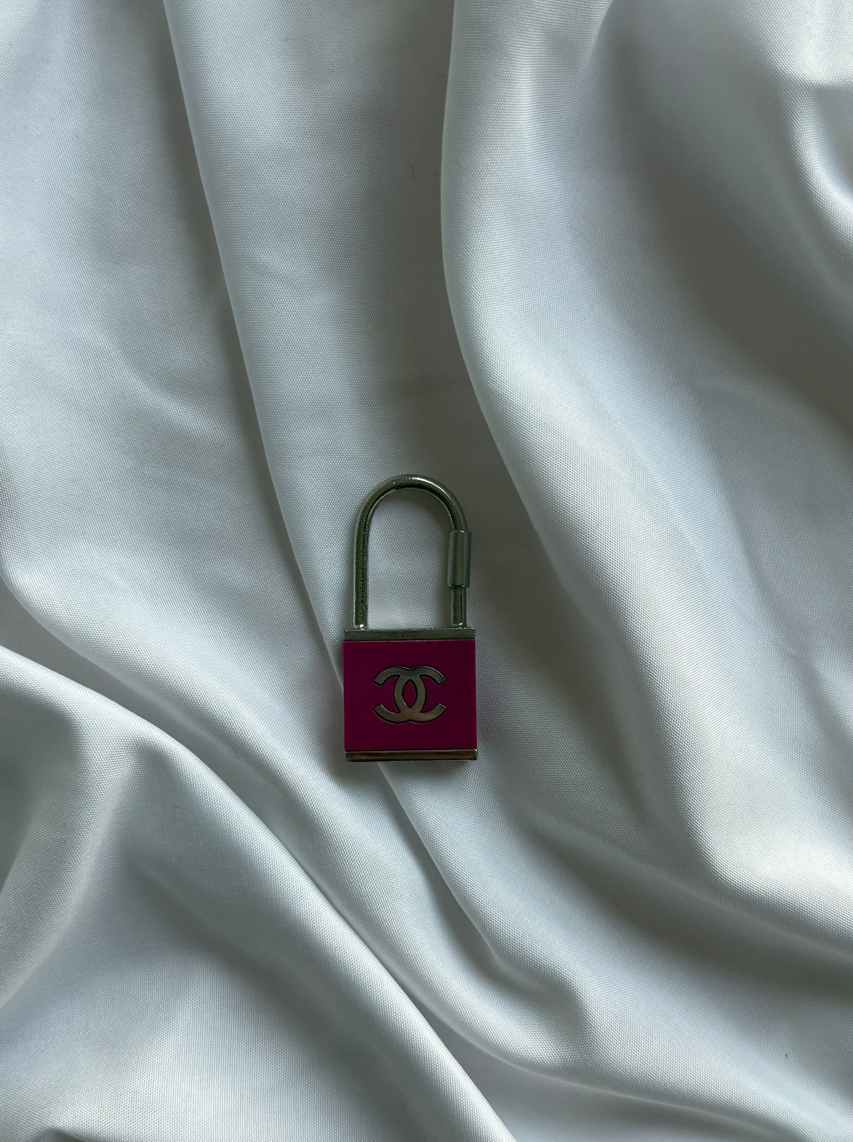 CHANEL PINK CC PADLOCK CHARM