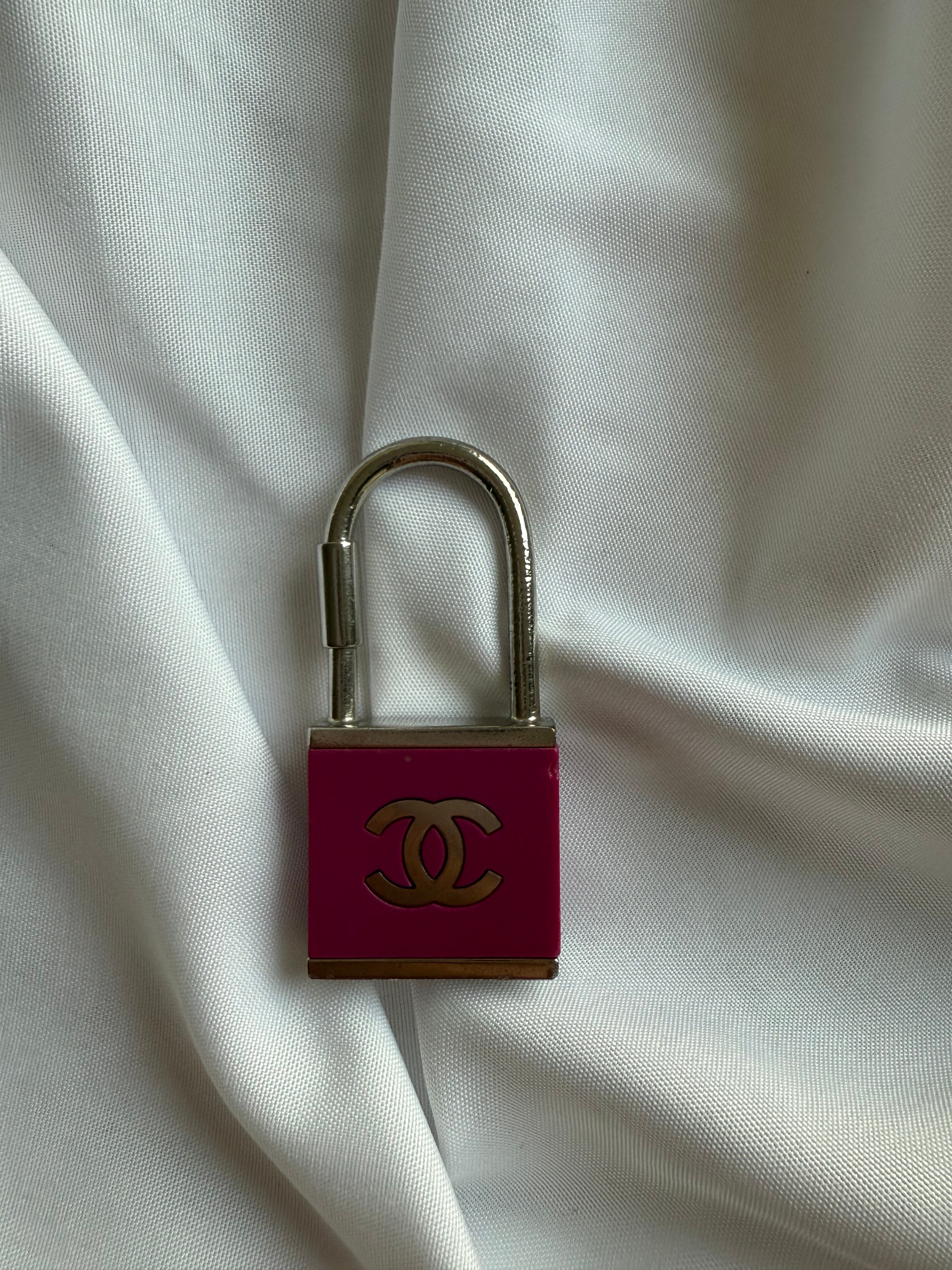 CHANEL PINK CC PADLOCK CHARM