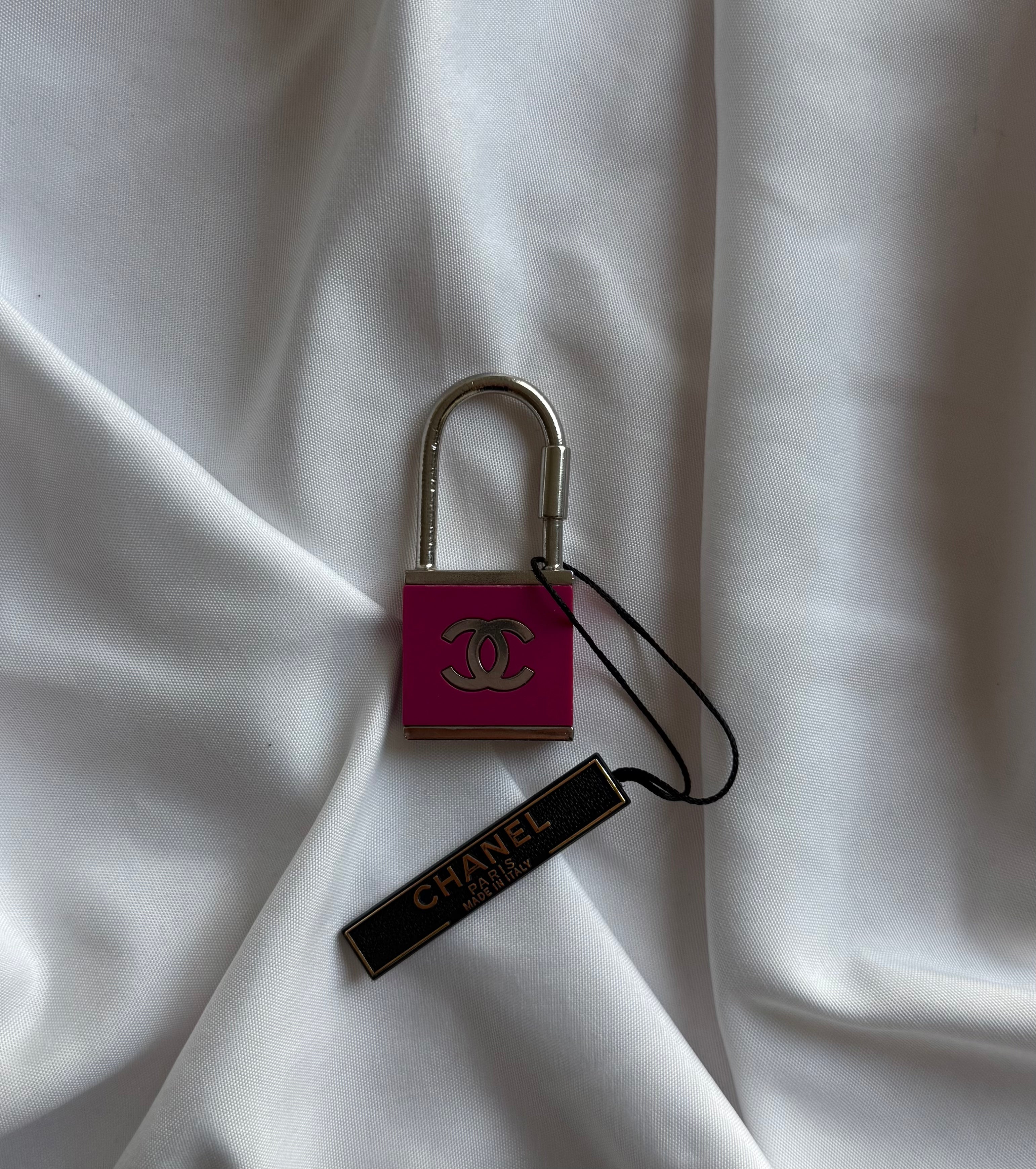 CHANEL PINK CC PADLOCK CHARM