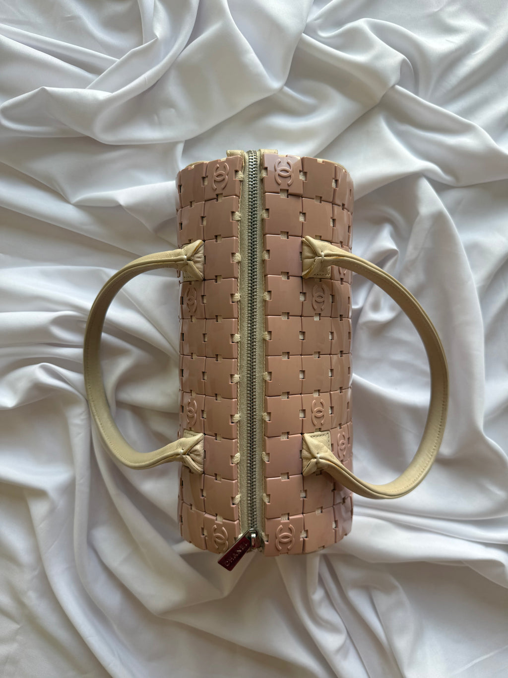 CHANEL PINK LUCITE CC PUZZLE BAG RARE