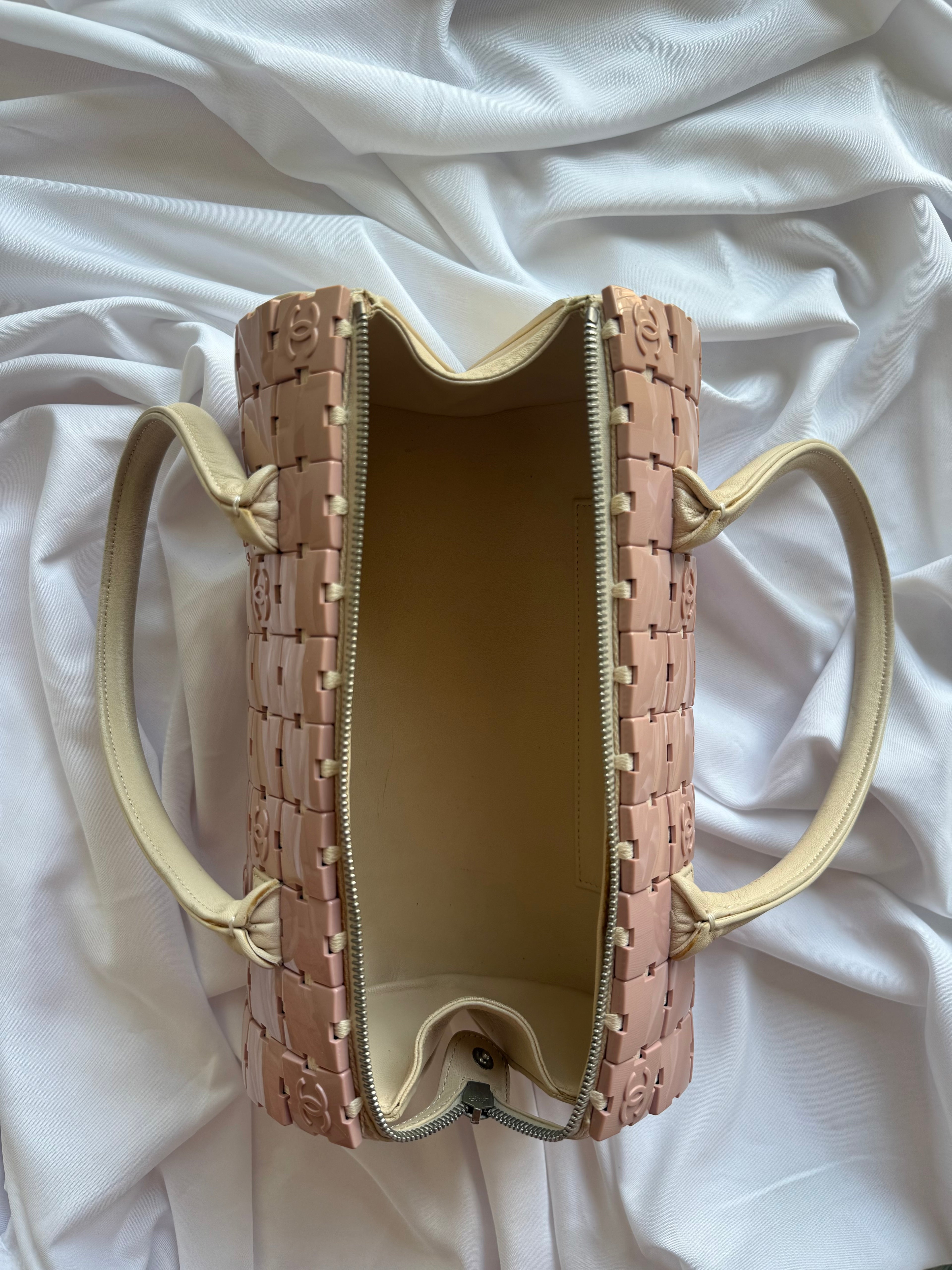 CHANEL PINK LUCITE CC PUZZLE BAG RARE