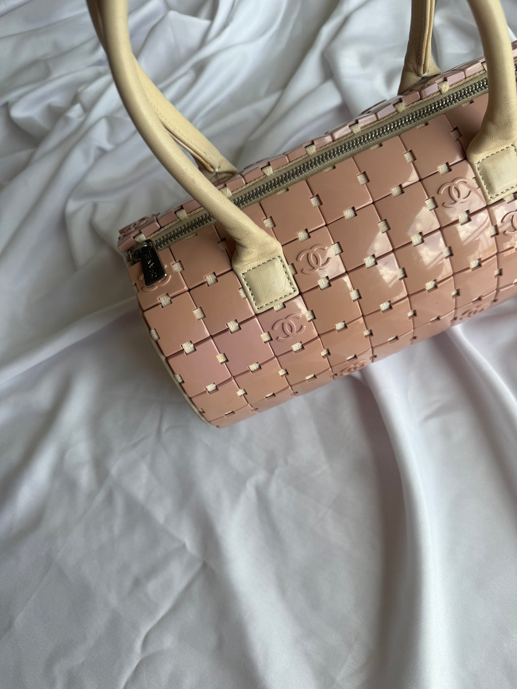 CHANEL PINK LUCITE CC PUZZLE BAG RARE