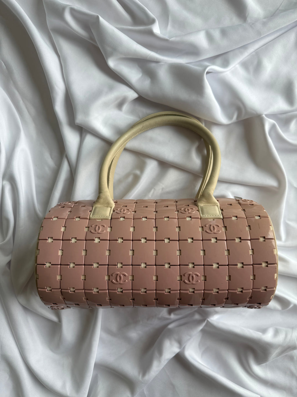 CHANEL PINK LUCITE CC PUZZLE BAG RARE