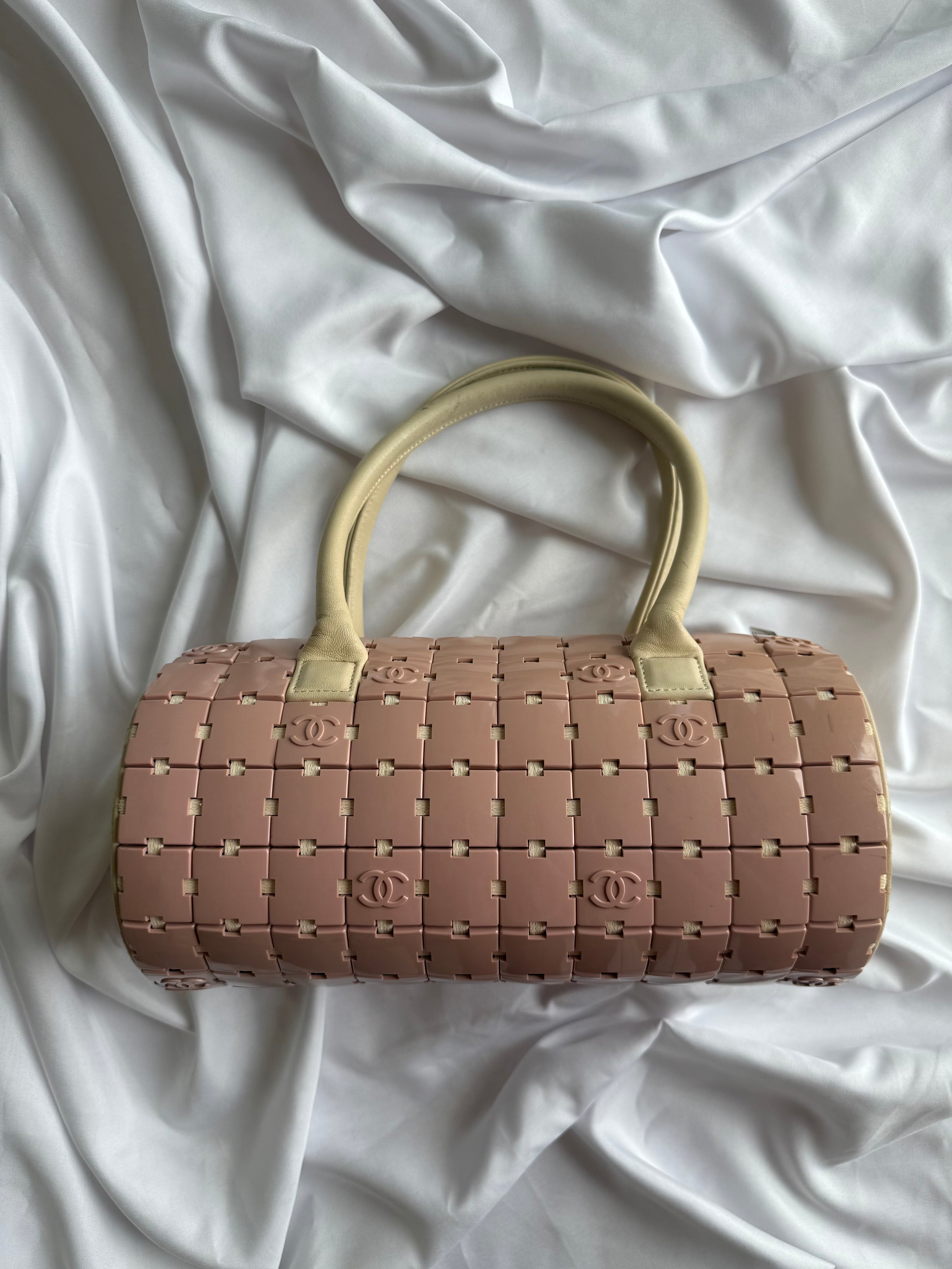CHANEL PINK LUCITE CC PUZZLE BAG RARE
