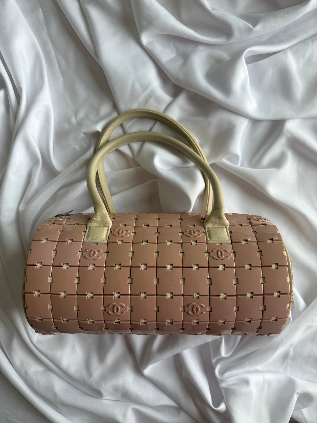 CHANEL PINK LUCITE CC PUZZLE BAG RARE