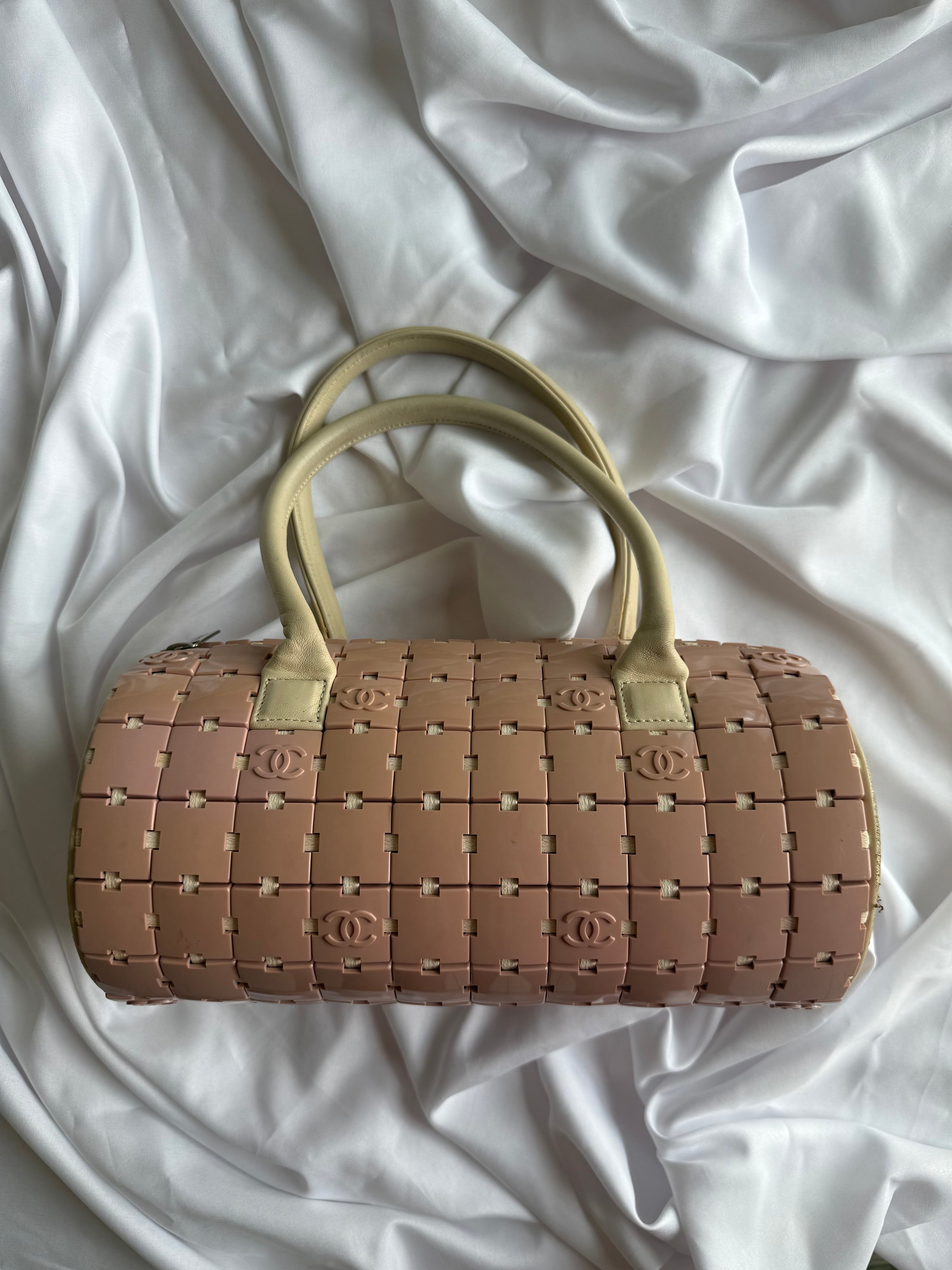 CHANEL PINK LUCITE CC PUZZLE BAG RARE