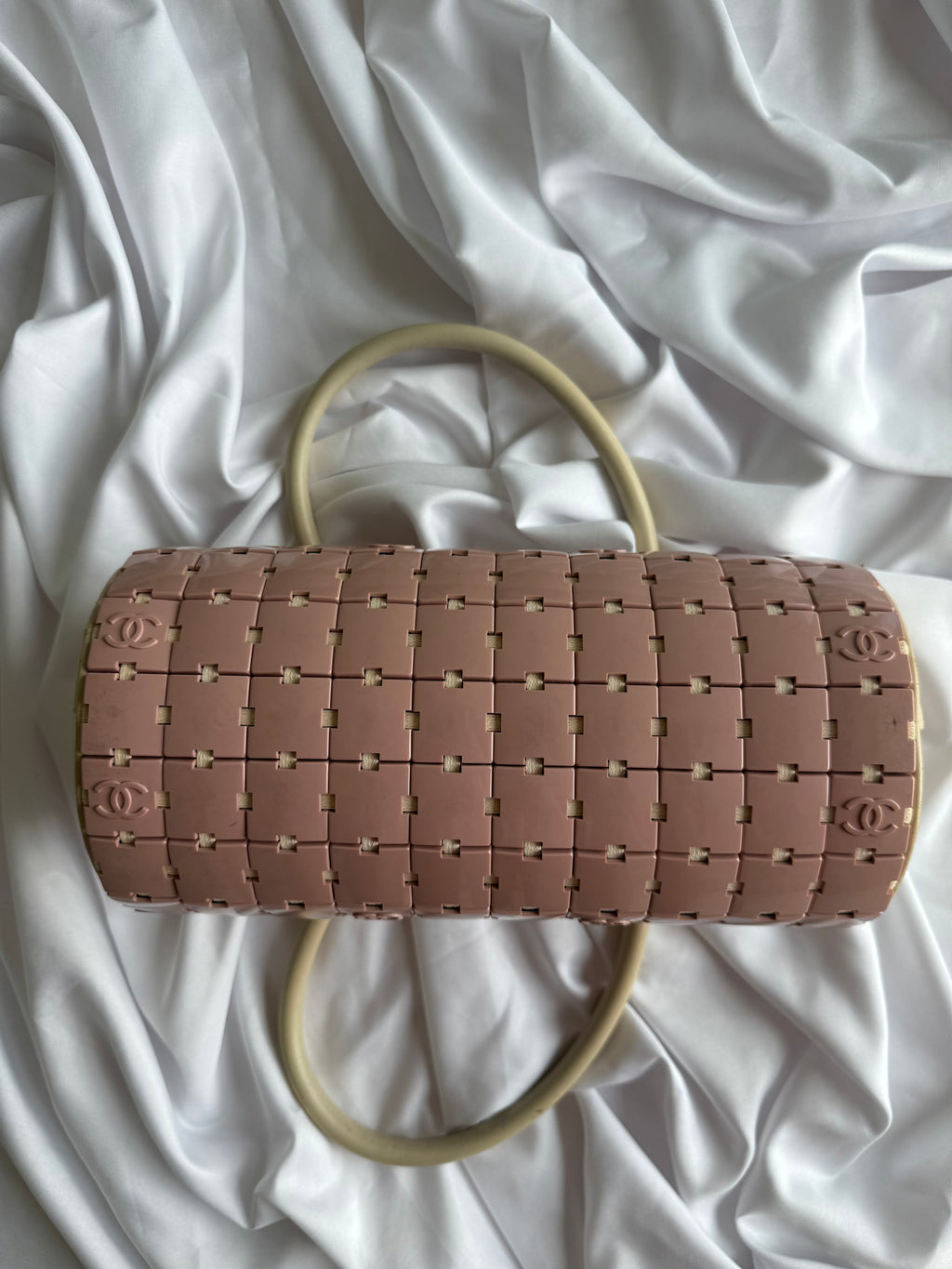 CHANEL PINK LUCITE CC PUZZLE BAG RARE