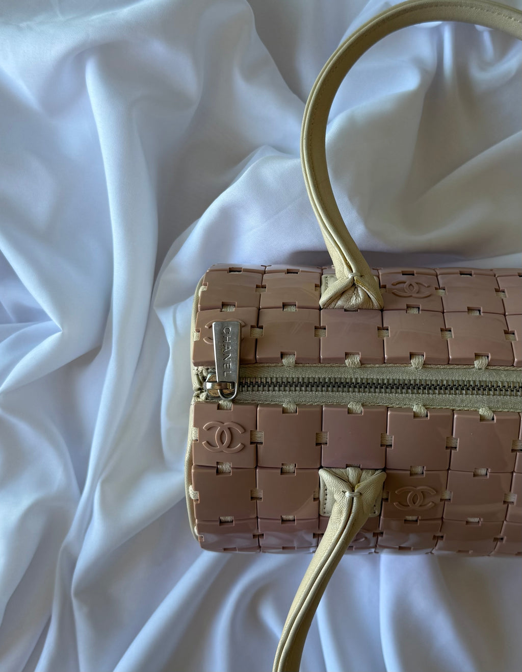 CHANEL PINK LUCITE CC PUZZLE BAG RARE